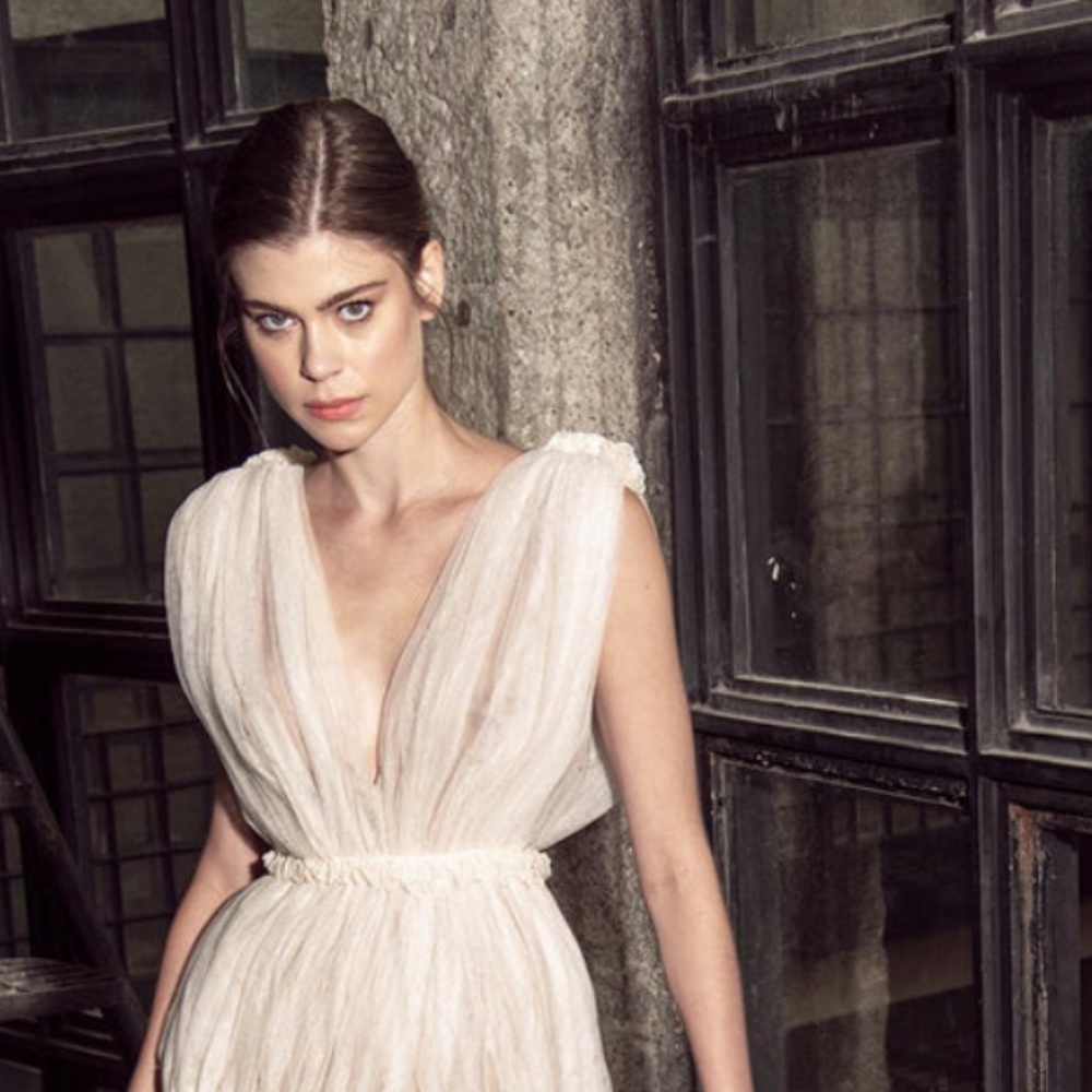 New Anthropologie X Zeta Tali Tulle Ivory Top